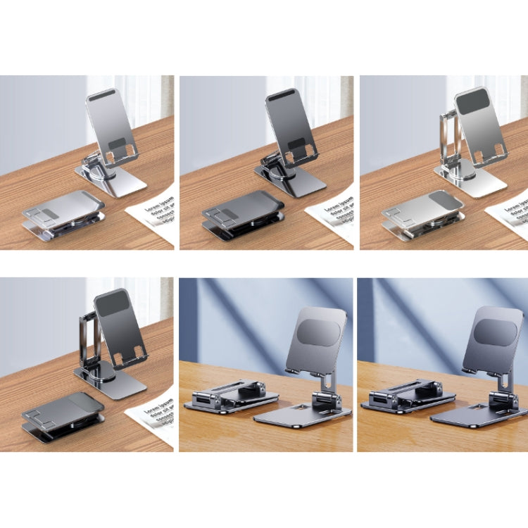 Portable Mobile Phone Tablet Desktop Stand, Color: All Metal Gray
