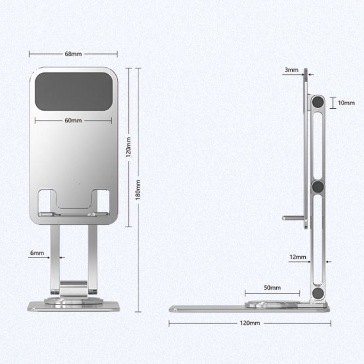 Portable Mobile Phone Tablet Desktop Stand, Color: All Metal Gray