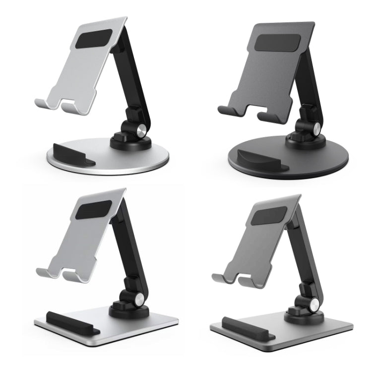 Portable Mobile Phone Tablet Desktop Stand, Color: Square Swivel Dark Gray