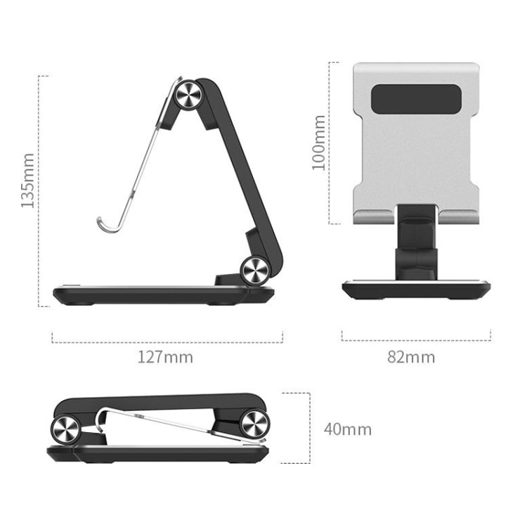 Portable Mobile Phone Tablet Desktop Stand, Color: Square Swivel Dark Gray