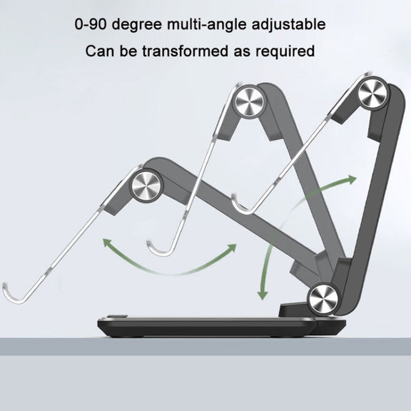 Portable Mobile Phone Tablet Desktop Stand, Color: Square Swivel Dark Gray