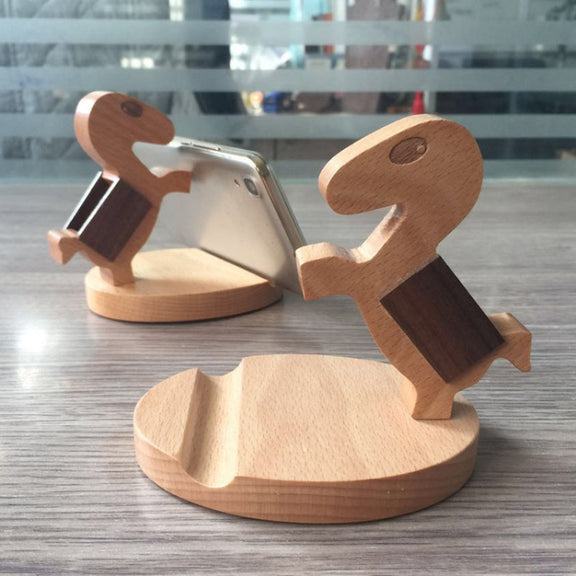 Wooden Mobile Phone Bracket Beech Lazy Mobile Phone Holder,Style: Pony