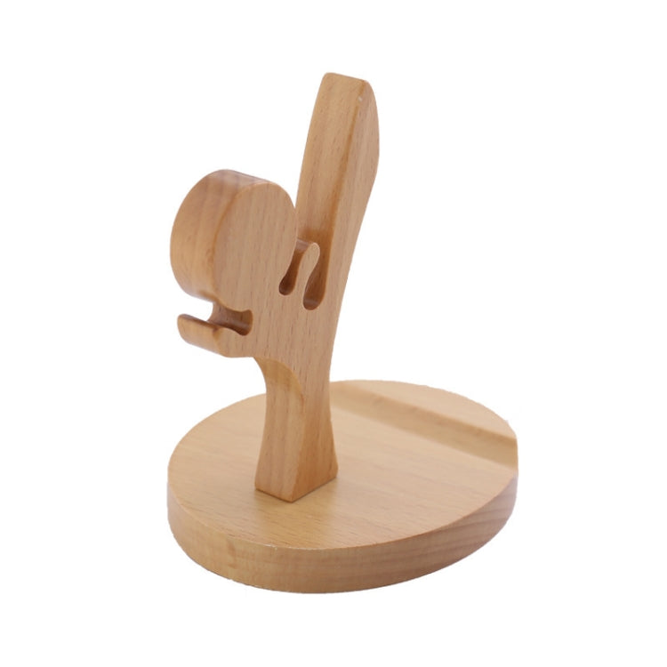 Wooden Mobile Phone Bracket Beech Lazy Mobile Phone Holder,Style: Kung Fu