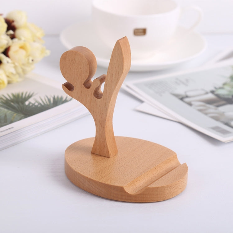 Wooden Mobile Phone Bracket Beech Lazy Mobile Phone Holder,Style: Kung Fu