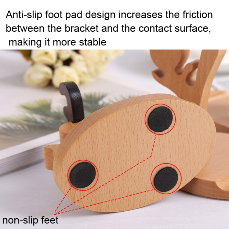 Wooden Mobile Phone Bracket Beech Lazy Mobile Phone Holder,Style: Kung Fu