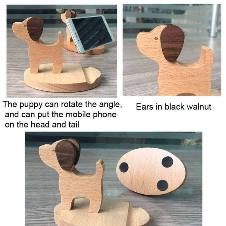Wooden Mobile Phone Bracket Beech Lazy Mobile Phone Holder,Style: Puppy
