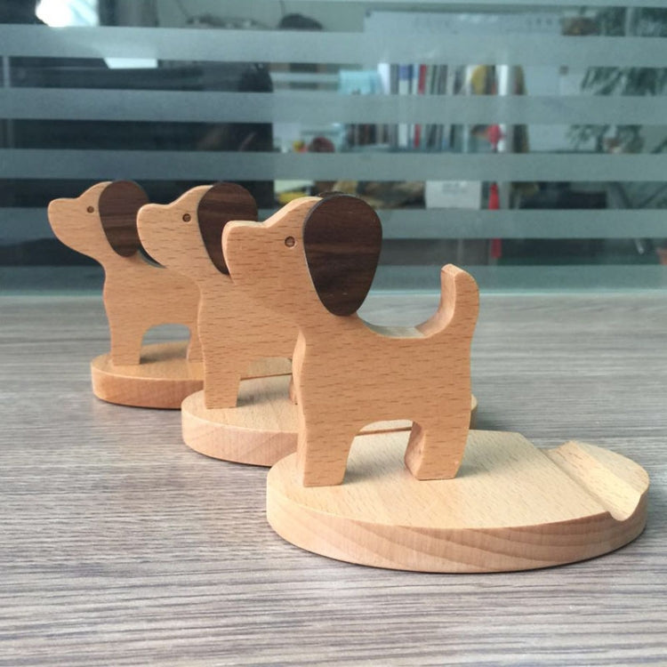 Wooden Mobile Phone Bracket Beech Lazy Mobile Phone Holder,Style: Puppy