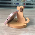 Wooden Mobile Phone Bracket Beech Lazy Mobile Phone Holder,Style: Golden Retriever - free shipping - PMC TechLife - Order now!