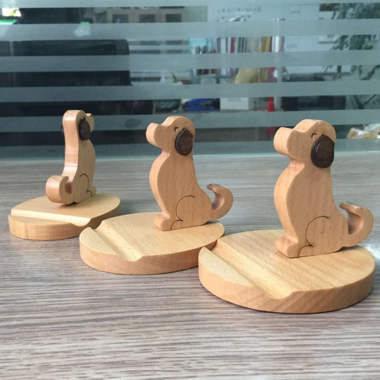Wooden Mobile Phone Bracket Beech Lazy Mobile Phone Holder,Style: Golden Retriever