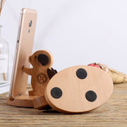 Wooden Mobile Phone Bracket Beech Lazy Mobile Phone Holder,Style: Piggy