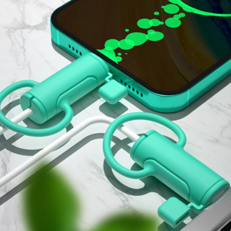 3 PCS Soft Washable Data Cable Silicone Case For Apple, Spec: USB (Mustard Green)