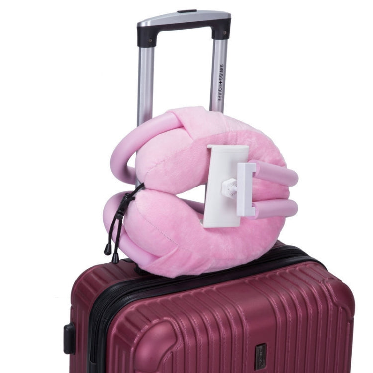 U-shaped Pillow Mobile Phone Bracket Hanging Neck Lazy Bracket(Light Pink)