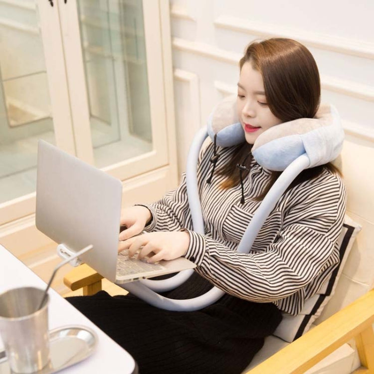 U-shaped Pillow Mobile Phone Bracket Hanging Neck Lazy Bracket(Light Pink)
