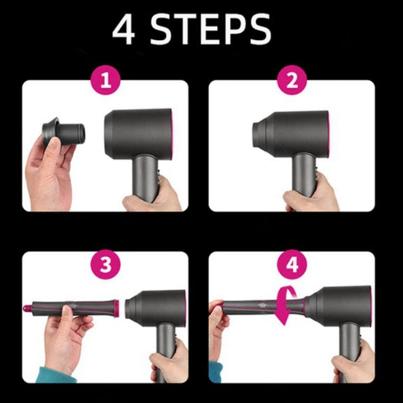 One Pair Long Barrels +2 Adapters For Dyson Hair Dryer Curling Iron Accessories