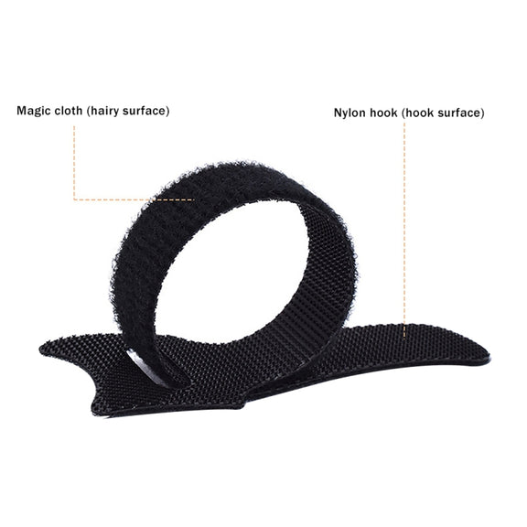 50 PCS  T-shape Self-Adhesive Data Cable Organizer Bundles 12 x 150mm Black