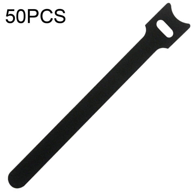 50 PCS  T-shape Self-Adhesive Data Cable Organizer Bundles 12 x 120mm Black
