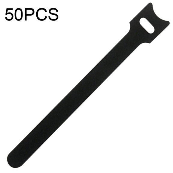 50 PCS  T-shape Self-Adhesive Data Cable Organizer Bundles 12 x 120mm Black