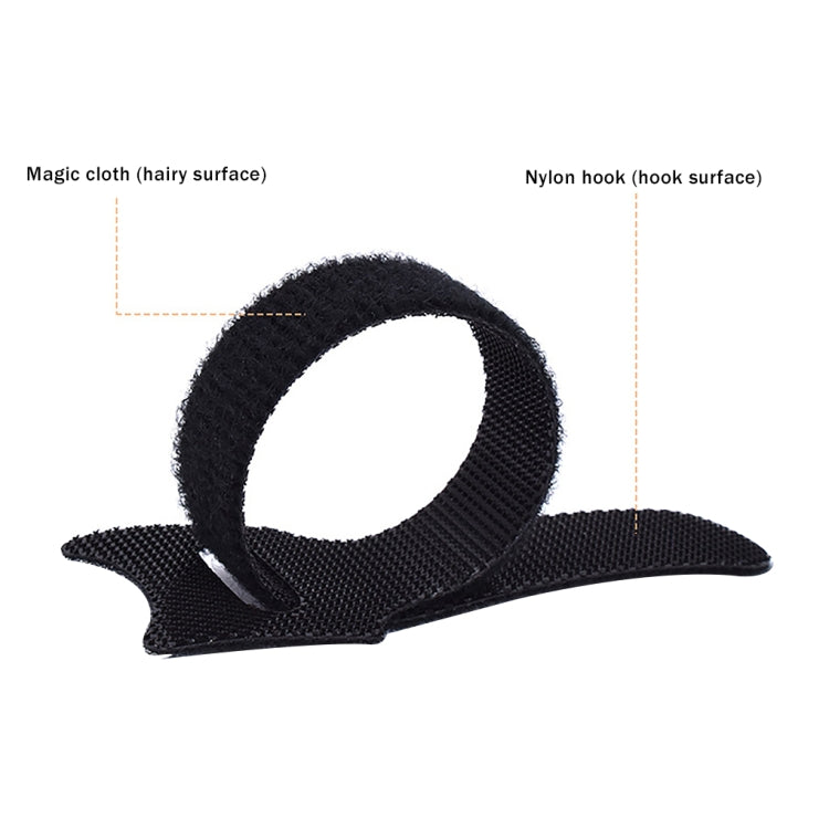 50 PCS  T-shape Self-Adhesive Data Cable Organizer Bundles 12 x 120mm Black