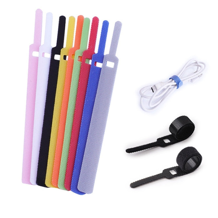 50 PCS Needle Shape Self-adhesive Data Cable Organizer Colorful Bundles 15 x 300mm(Yellow)