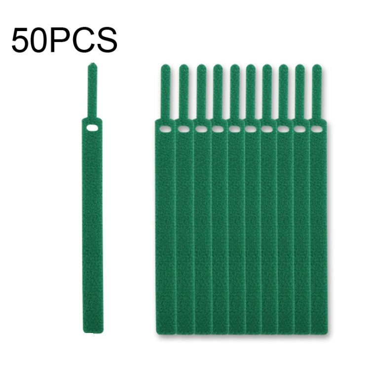 50 PCS Needle Shape Self-adhesive Data Cable Organizer Colorful Bundles 10 x 130mm(Green)