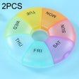 2 PCS Round 7 Days Rainbow Color Portable Pill Box Plastic Seven Grid(Colorful) - free shipping - PMC TechLife - Order now!