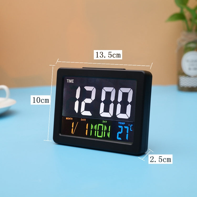 G2000 Color Screen Date Temperature Display Alarm Clock Desk Clock(White)