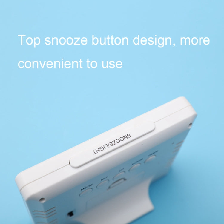 G2000 Color Screen Date Temperature Display Alarm Clock Desk Clock(White)