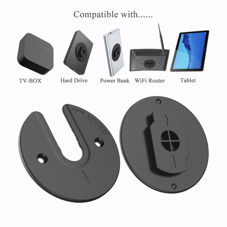 Tablet Router TV Box Wall Mount Bracket Holder(Black)