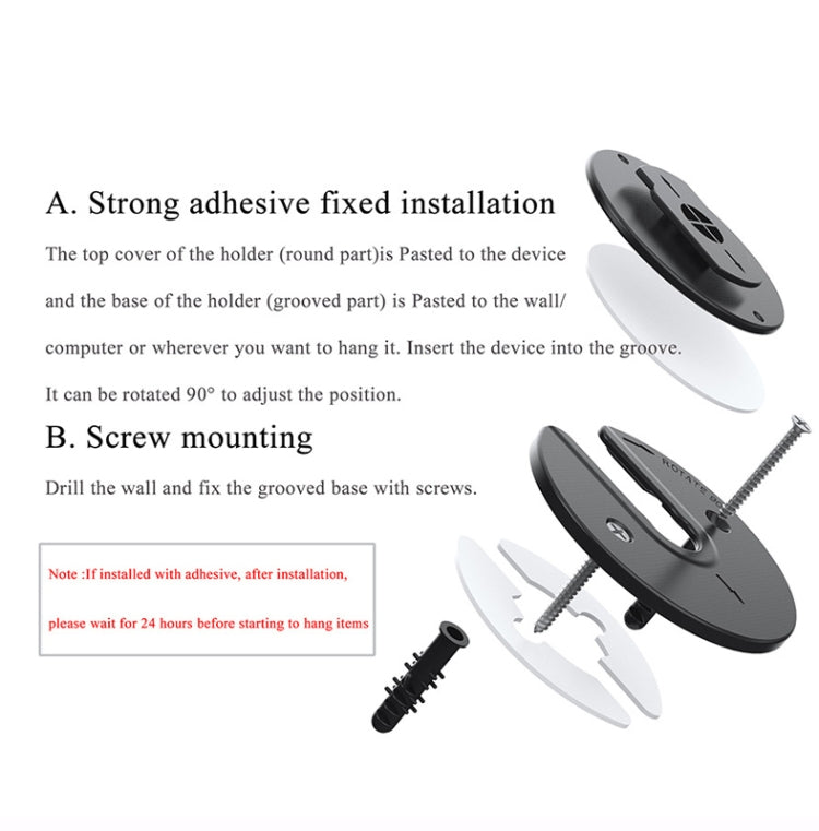 Tablet Router TV Box Wall Mount Bracket Holder(Black)