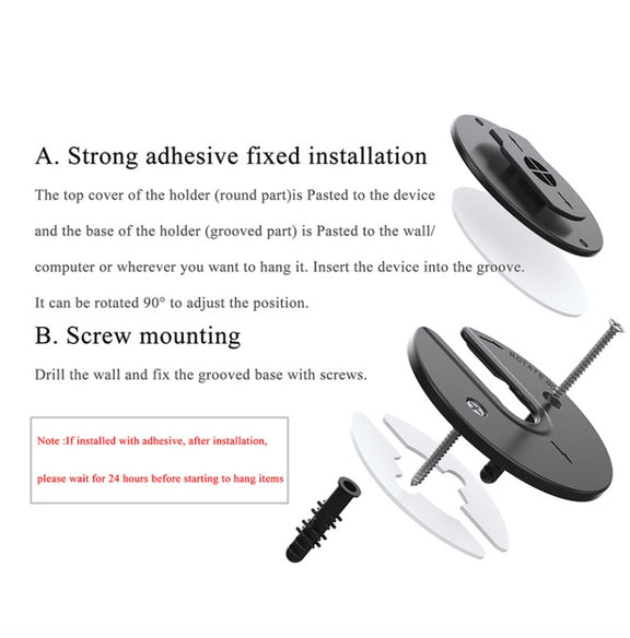 Tablet Router TV Box Wall Mount Bracket Holder(Black)
