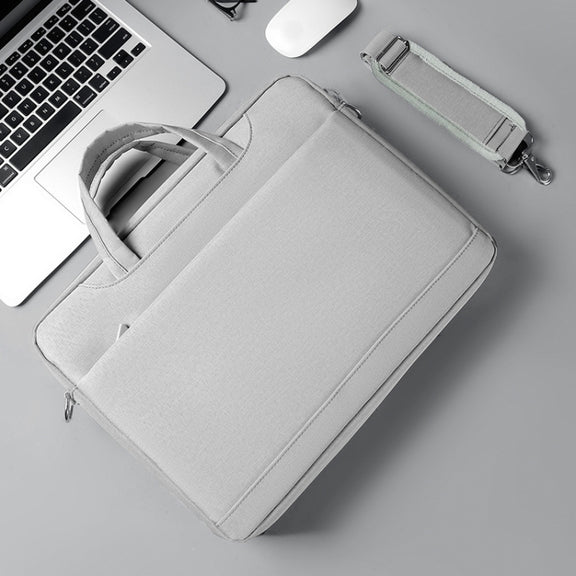 Airbag Thickened Laptop Portable Messenger Bag, Size: 15.6-16.1 inches(Light Gray)