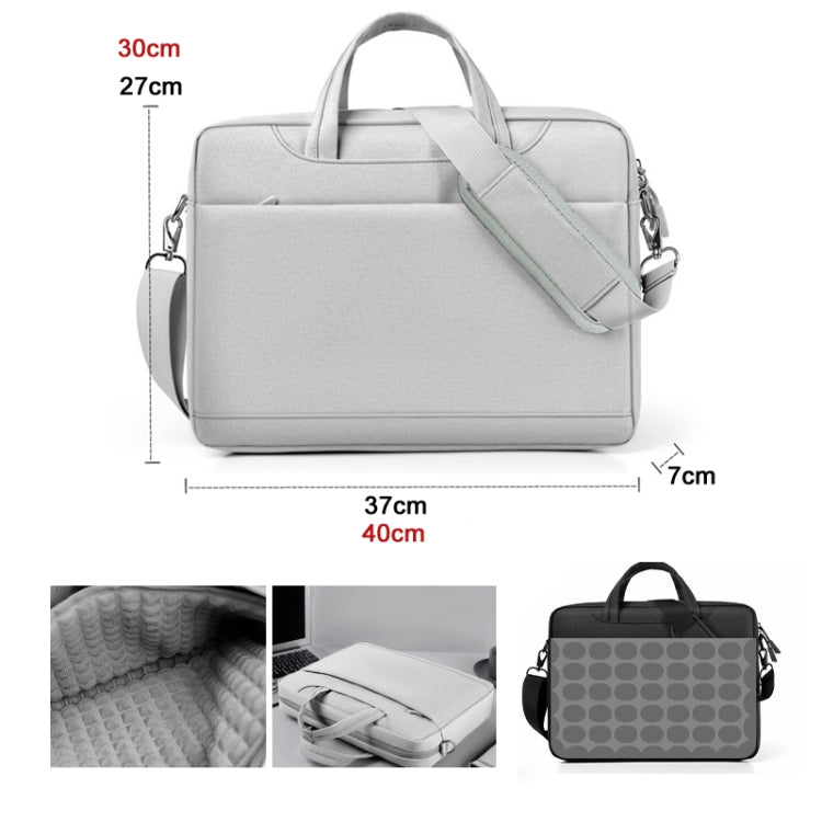Airbag Thickened Laptop Portable Messenger Bag, Size: 15.6-16.1 inches(Light Gray)