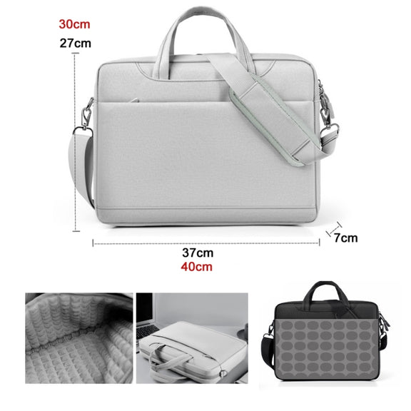 Airbag Thickened Laptop Portable Messenger Bag, Size: 15.6-16.1 inches(Light Gray)