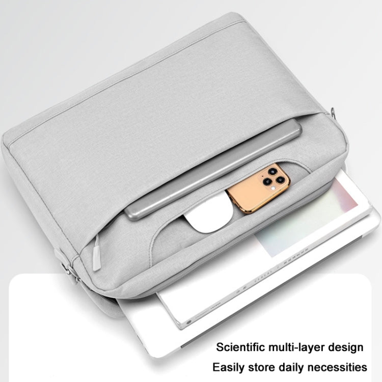 Airbag Thickened Laptop Portable Messenger Bag, Size: 15.6-16.1 inches(Light Gray)