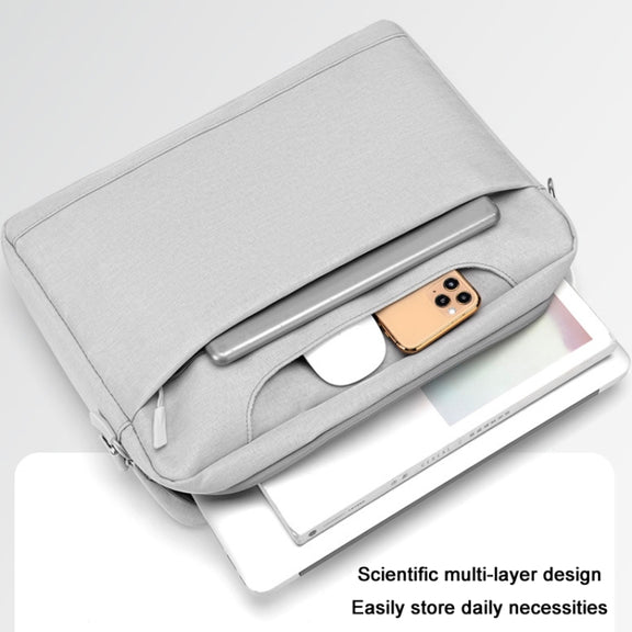 Airbag Thickened Laptop Portable Messenger Bag, Size: 15.6-16.1 inches(Light Gray)