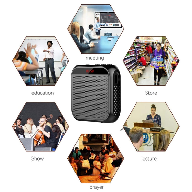S17 Mini Portable Tour Guide Teaching Loudspeaker with Screen Display(Cool Black)