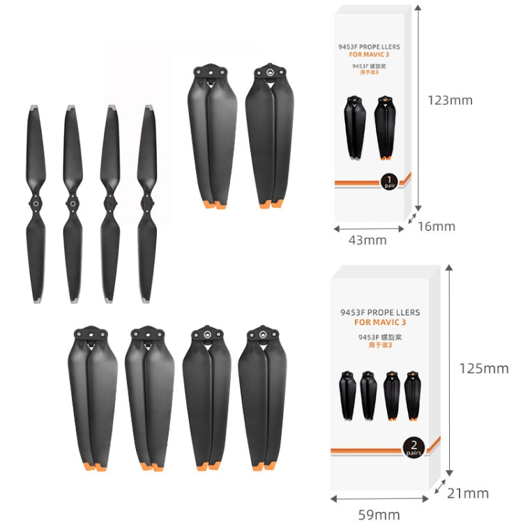 For Mavic 3 1pair Sunnylife 9453F-1 Orange Paddle Tip Quick Release Blades