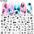 10 PCS Cartoon Heart Letters Comic Character Nail Art Sticker 3D Adhesive Nail Stickers(F637) - free shipping - PMC TechLife - Order now!