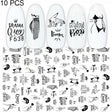 10 PCS Cartoon Heart Letters Comic Character Nail Art Sticker 3D Adhesive Nail Stickers(F638) - free shipping - PMC TechLife - Order now!