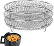 Air Fryer Accessories 8-inch Three Layer Round Grill Steam Rack - free shipping - PMC TechLife - Order now!