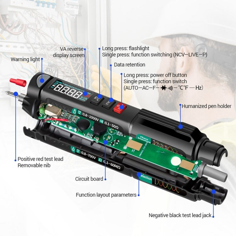 ANENG Multifunction Intelligent Measurement High Precision Multimeter, Model: A3008 With Accessories