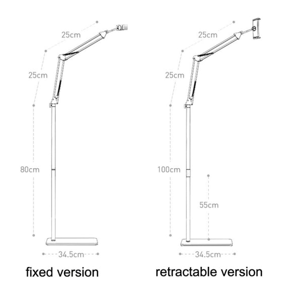 SSKY L10 Home Cantilever Ground Phone Holder Tablet Support Holder, Style: Fixed+Phone Clip (Black)