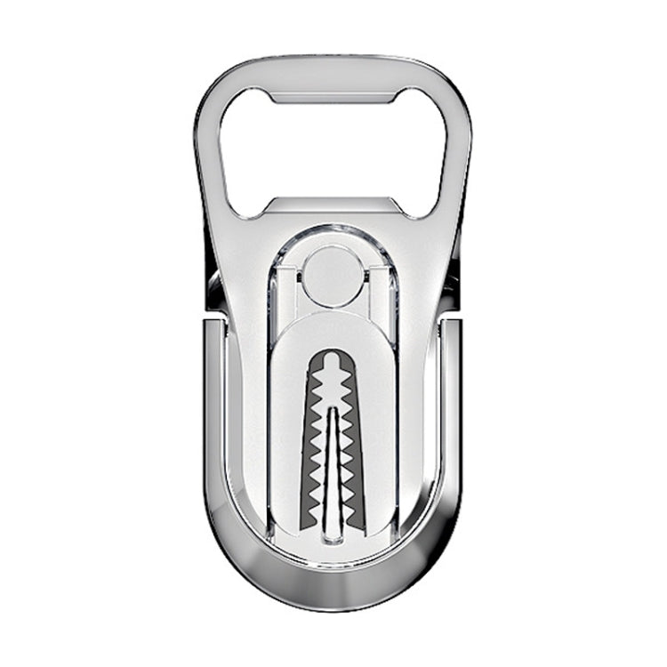Multifunction Car Air Vent Phone Holder Finger Ring Phone Bracket Bottle Opener(Silver)