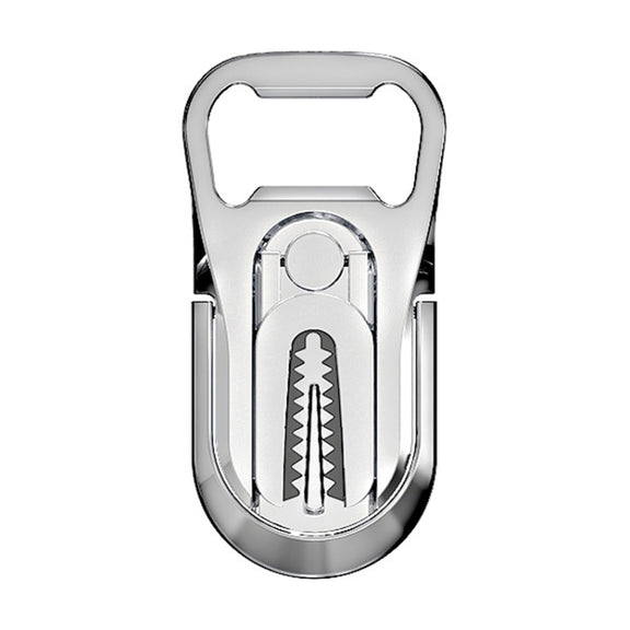 Multifunction Car Air Vent Phone Holder Finger Ring Phone Bracket Bottle Opener(Silver)