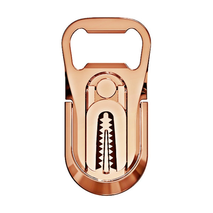 Multifunction Car Air Vent Phone Holder Finger Ring Phone Bracket Bottle Opener(Rose Gold)