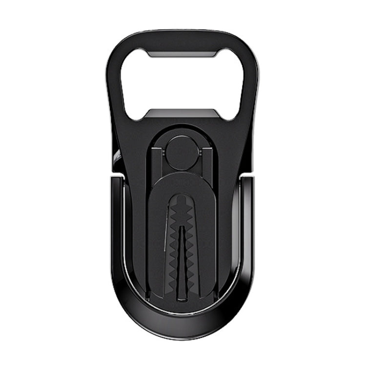 Multifunction Car Air Vent Phone Holder Finger Ring Phone Bracket Bottle Opener(Black)
