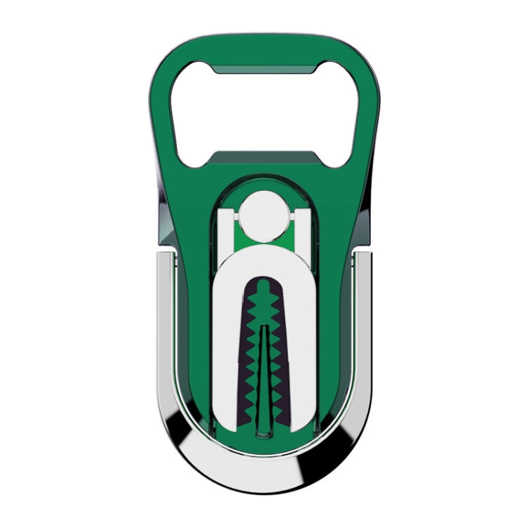 Multifunction Car Air Vent Phone Holder Finger Ring Phone Bracket Bottle Opener(Green)
