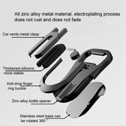 Multifunction Car Air Vent Phone Holder Finger Ring Phone Bracket Bottle Opener(Blue)