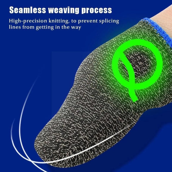 3 Pairs Gaming Finger Sleeve Breathable Luminous Fingertips,Color: Silver Fiber Yellow