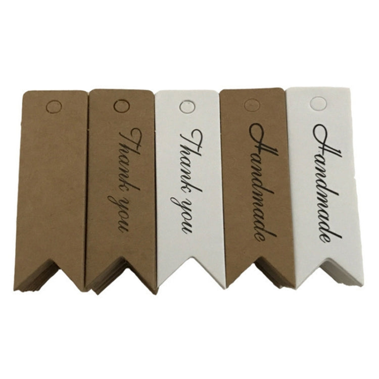 100pcs /Set Retro Baking Sticker Tag Swallow Tail Bookmark Gift Card, Style: Thand You (White)